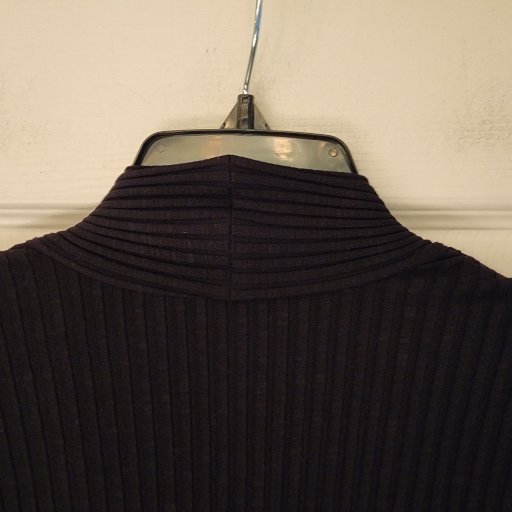 EILEEN Fisher Textured Ribbed High Neck Jacket Stretch Black Cardigan Size XS - Picture 11 of 15
